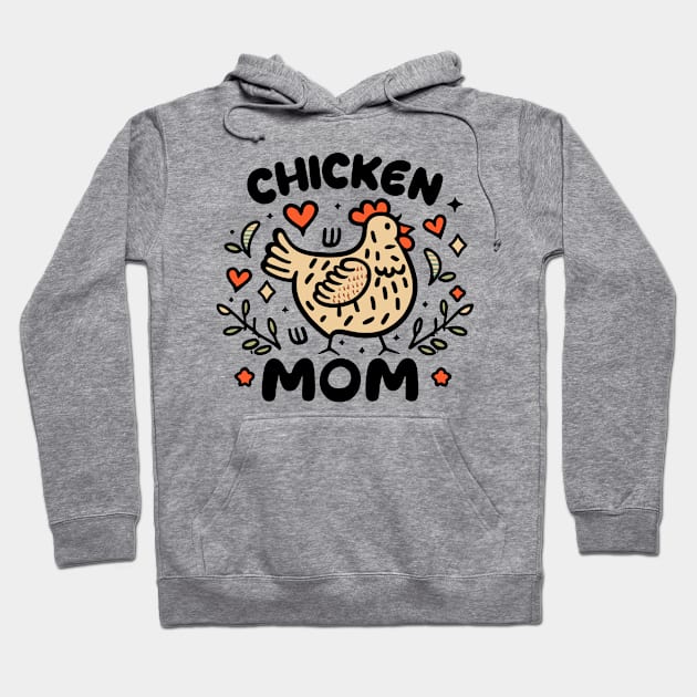 Cute "Chicken Mom" T- Shirt, Perfect Animal Lover Present, Farm Life Apparel, Chicken Lover Gift, Chicken Lady Top Hoodie by Indigo Lake